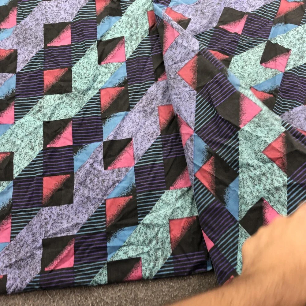 Vintage 1980s Geometric Pillowcases 20x26 Set Of 2 Multicolor Retro Bedding